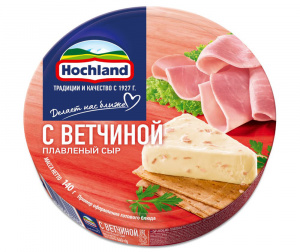 Сыр плавленый сливочный пастообразный Hochland 140 г ветчина