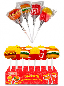 Карамель на палочке Фаст-фуд 12гр