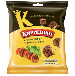 Сухарики Кириешки ржаные шашлык, 40 гр.