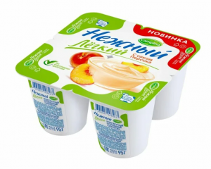 Йогурт Нежный легкий с соком персик 0,1% 95г