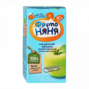 Сок ФрутоНяня яблоко осветленный с 3 месяцев 200г