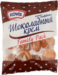 Мини-маффины Kovis шоколадный крем 470г