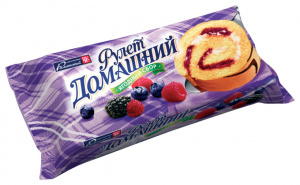 Рулет бисквитный Домашний ягодный сбор 150г