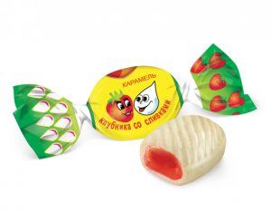 Карамель клубника со сливками 1кг