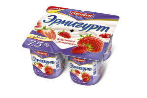 Йогурт сливочный Эрмигурт клубника, земляника 7,5% 110г