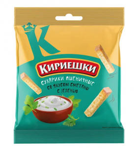 Сухари пшенич Кириешки сметана с зеленью 40г