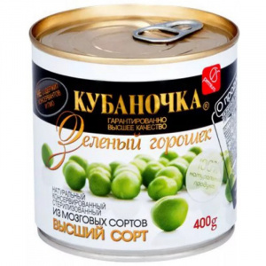Горошек зеленый Кубаночка 400г ж/б