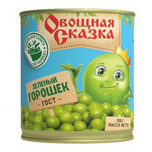 Горошек зеленый Овощная сказка ж/б 400г
