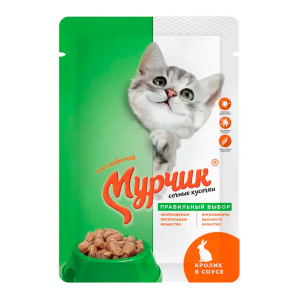 Корм для кошек Мурчик с кроликом в соусе, 75г
