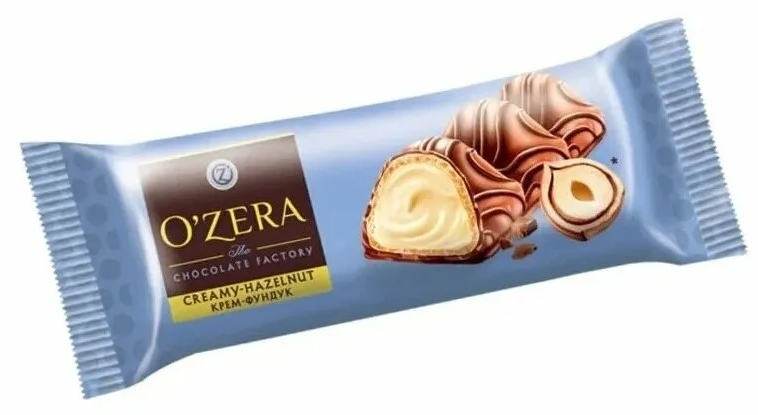 Вафельный батончик Ozera с молочно-ореховой начинкой в молочном шоколаде, 23г