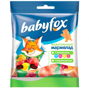 Жевательный мармелад Baby fox бегемоты 70г