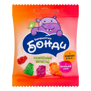 Жевательный мармелад Бегемотик бонди 30 г