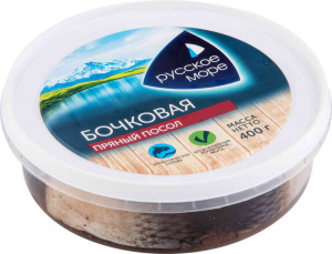 Сельдь атлантическая Бочковая пряного посола Русское море 400г