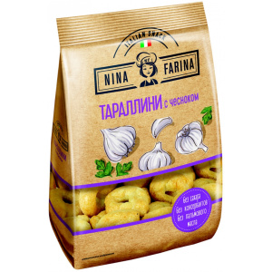 Тараллини "Nina farina" с чесноком, 180 г