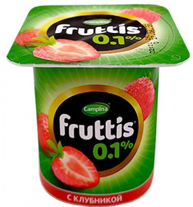 Йогурт Фруттис клубника 0,1% 110г