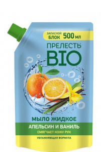 Жидкое мыло Прелесть Био апельсин и ваниль 500мл