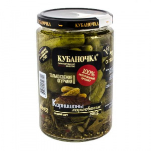 Огурцы Корнишоны маринованные Кубаночка 680г