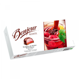 Десерт "Bonjour konti" со вкусом глинтвейн с малиной Konti, 0.232кг