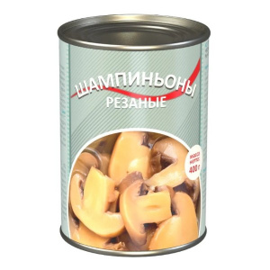 Шампиньоны резаные ж/б Эрконпродукт 400г