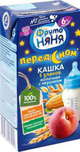 Кашка Фруто Няня 5 злаков молочная с персиком с 6 месяцев 200 г