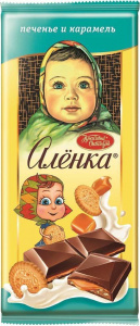 Шоколад Алёнка печенье и карамель 90г