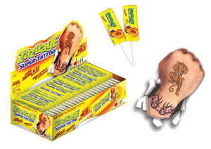 Жевательная конфета Зазуага на палочке с татуировкой 11,2 г