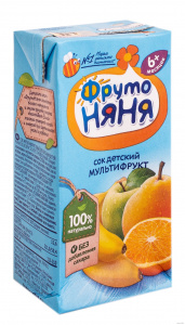 Сок ФрутоНяня мультифрукт с 6 месяцев 200г