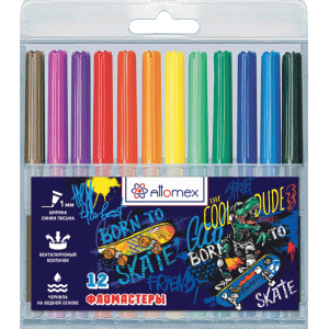 Фломастеры 12цв Attomex смываемые