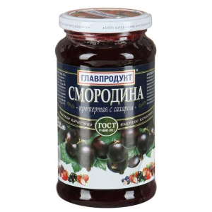 Черная смородина протертая с сахаром Главпродукт 550г