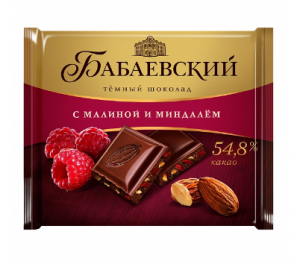 Шоколад темный Бабаевский с малиной и миндалем 70г