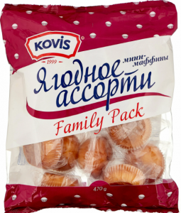 Мини-маффины Kovis ягодное ассорти 470г
