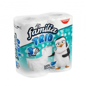 Туалетная бумага Фамилия Плюс 3слоя 4рулона 