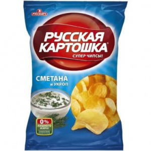 Чипсы Русская картошка картофельные со вкусом сметана и укроп 140 гр.