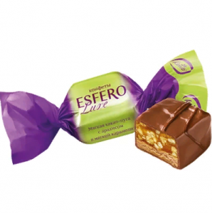 Конфеты Esfero Luxe какао-нуга с арахис в мягк карамели 1кг