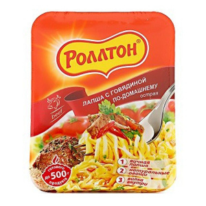 Лапша б/п с говядиной по-домашнему острая Роллтон чаша 100г
