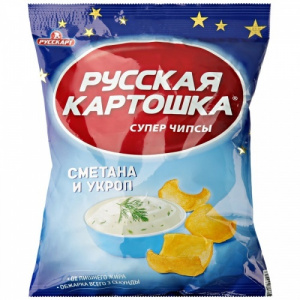 Чипсы Русская картошка картофельные со вкусом сметана и укроп 58 гр.