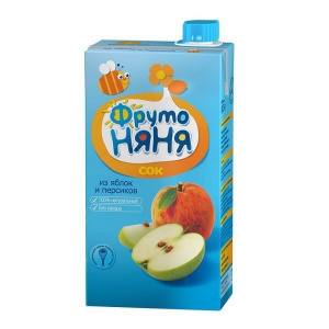 Сок ФрутоНяня яблоко персик 500г