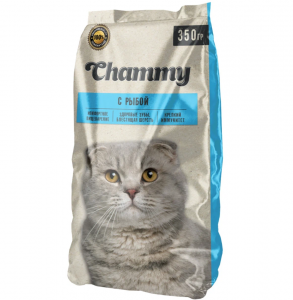 Корм Полнорационный сухой, Chammy для кошек с рыбой, 350 г