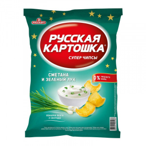 Чипсы Русская картошка картофельные со вкусом сметаны и лука 20 гр.