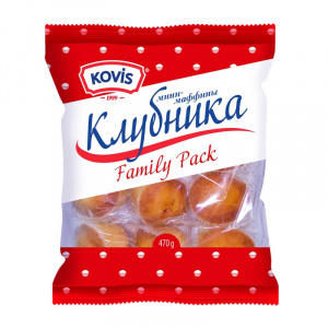 Мини-маффины Kovis клубничный крем 470г