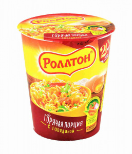 Лапша яичная б/п с говядиной Роллтон стакан 70г
