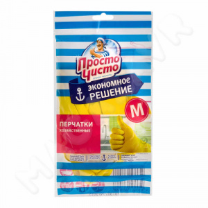 Перчатки хозяйственные Просто Чисто Коттон Клаб - Размер M