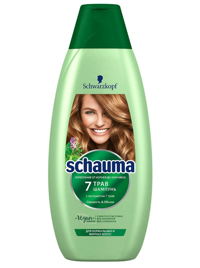 Шампунь Schauma 7 Трав для нормальных и жирных волос 225 мл