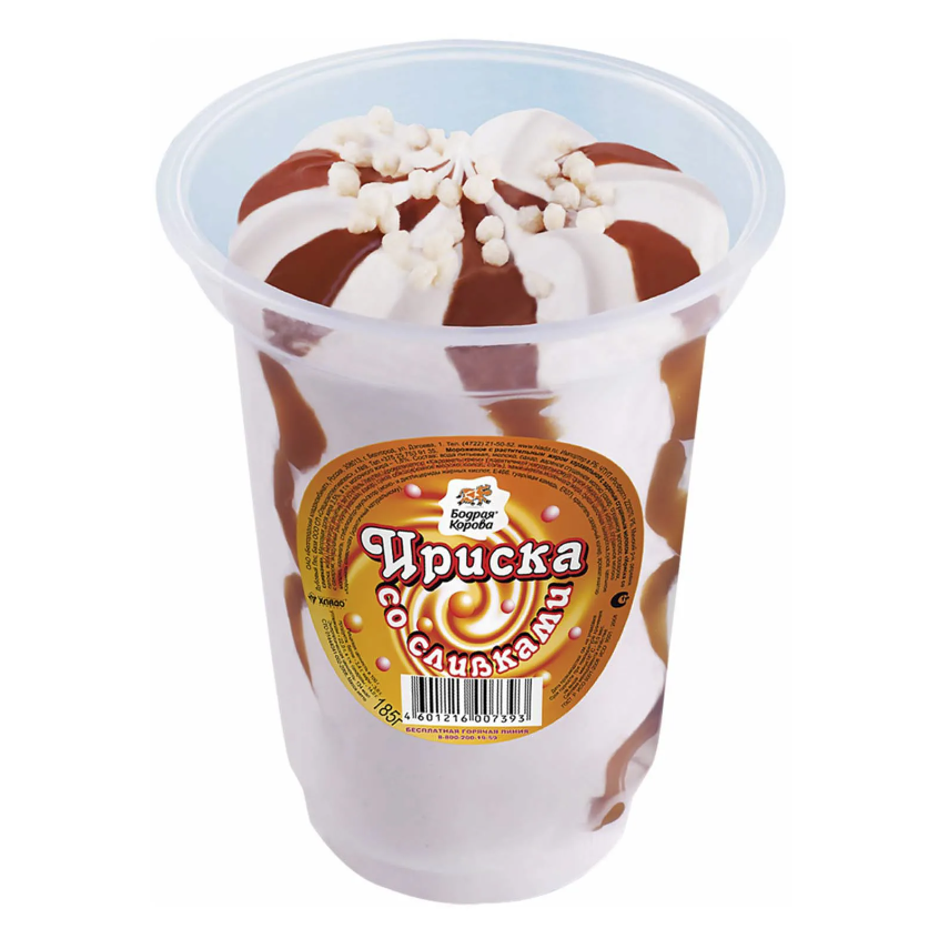 Мороженое Бодрая корова Ириска 185гр.пл/ст