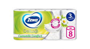 Бумага туалетная Zewa Delux ромашка 3 слоя 8 рулонов