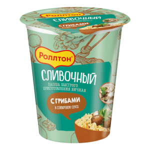 Лапша яичная б/п Роллтон с грибами с слив.соусе стакан 70г