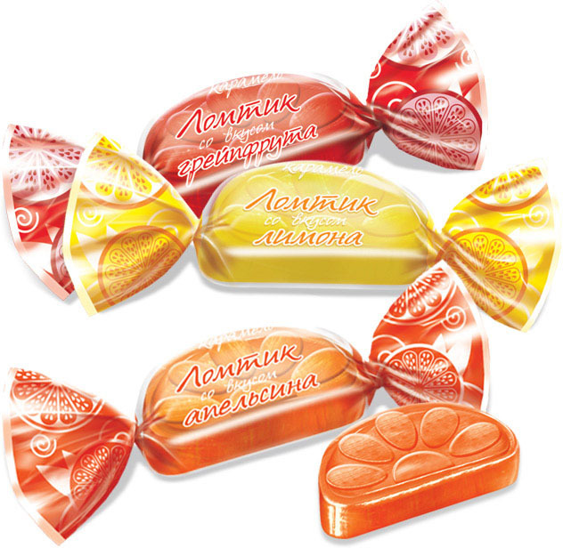 Карамель Ломтик со вкусом апельсина лимона грейпфрукта, 1 кг