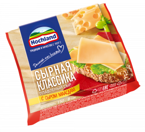 Сыр плавленый Маасдам Хохланд 150г квадрат