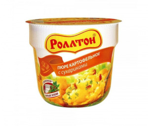 Пюре картофельное б/п с сухариками Роллтон стакан 40г