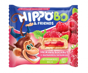 Пирожное бисквитное с малиновой начинкой HippoBo 32г